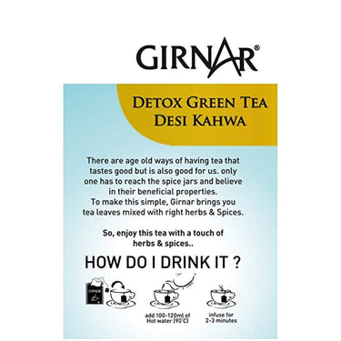 GIRNAR-Detox Green Tea (Desi Kahwa)-10 Tea Bags-25g
